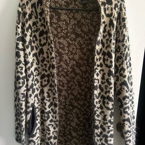 Daytrip Animal Print Cardigan - Black and Tan
